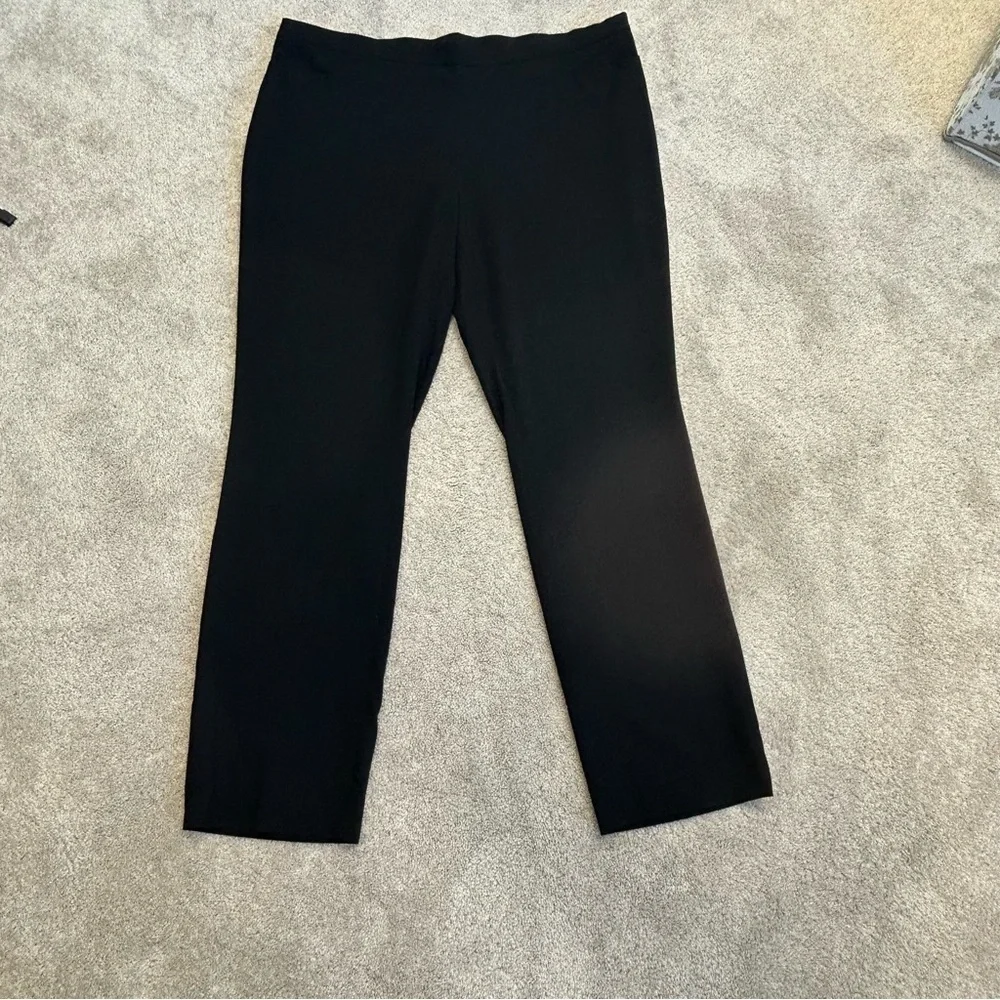 Akris Punto black wool trouser dress pants Sz 16 career professional business